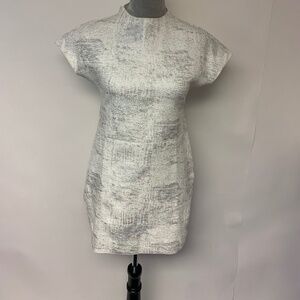 Zara Womens Mini Dress Metallic Bodycon Disco Party Sorority Bridal Shower SZ L